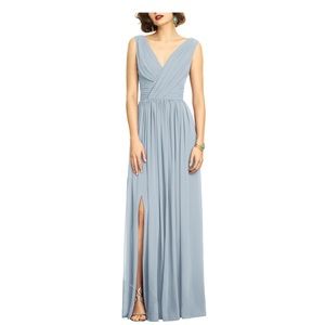 DESSY COLLECTION Surplice Ruched Chiffon Gown